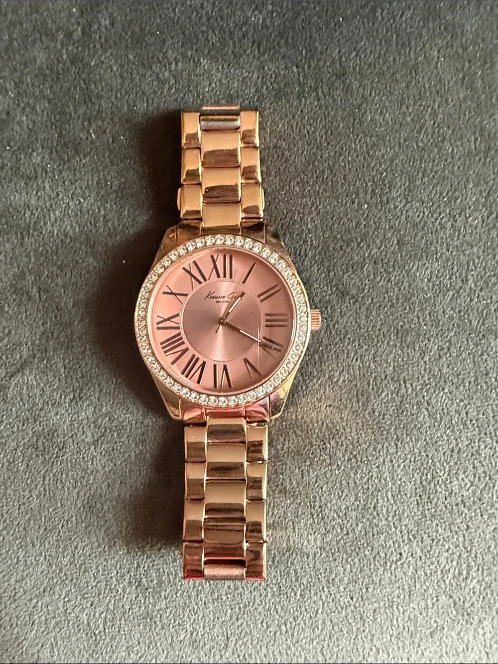 Kenneth Cole Women's Rose Gold Tone Crystal Bezel Watch